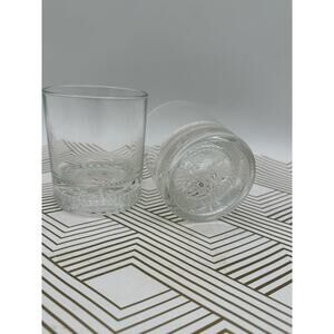 Vintage Pair of Crown Royal Clear Glass Highball Glasses Tumbler Bar Ware